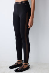 Black High Waist Tulle Detailed Leggings