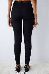 Black High Waist Tulle Detailed Leggings