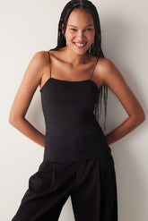 Black New Cami Tank Top with Thin Straps