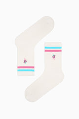 2 Pairs of Cotton Flamingo Patterned Toe Seamless Ankle Socks