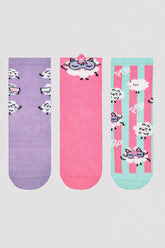 Girls Popcorn 3in1 Socket Socks