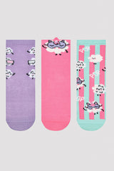 Girls Popcorn 3in1 Socket Socks