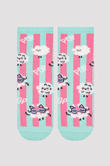 Girls Popcorn 3in1 Socket Socks