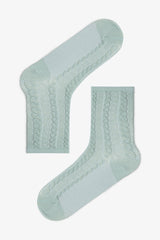 5 Pairs of Cotton Self-Spiral Patterned Ankle Socks