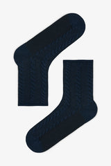 5 Pairs of Cotton Self-Spiral Patterned Ankle Socks