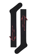 Ribbon Black Knee Socks
