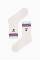 2 Pairs of Cotton Dog Patterned Toe Seamless Ankle Socks