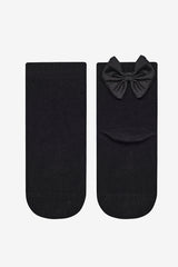 Girls Black Bow Socks
