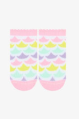 Girls Mermaid Multicolored 4-Pack Ankle Socks