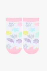 Girls Mermaid Multicolored 4-Pack Ankle Socks