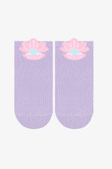 Girls Mermaid Multicolored 4-Pack Ankle Socks