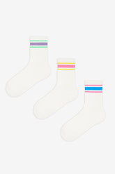 Colorful Thick Line 3-Pack Socks