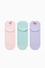3 Pairs of Cotton Embroidered Back Socks