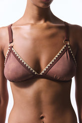 Light Brown Emery Triangle Bikini Top