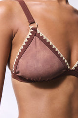Light Brown Emery Triangle Bikini Top