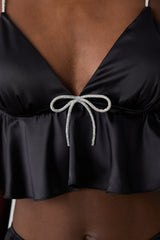 Satin Black Bralette