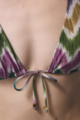 Celine Deep V Zigzag Bikini Top