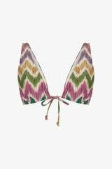 Celine Deep V Zigzag Bikini Top