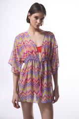 Colorful Zigzag Kimono Beachwear