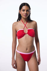 Red Marbella Halter Neck Bandeau Bikini Top