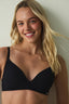 Black Comfy Cosy Adjustable Strap Wireless Non-Padded Bra