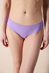 Perla Hipster Textured Purple Bikini Bottom