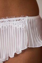 Off-White Chiffon Pleated Shorts