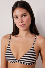 Alia Triangle Striped Fit Bikini Top