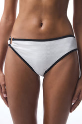 White Nicole Buckle Bikini Bottom