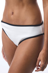 White Nicole Buckle Bikini Bottom