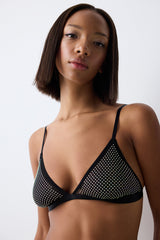 Stone Triangle Black Bra