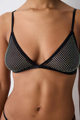 Stone Triangle Black Bra