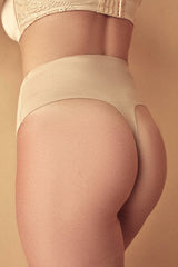 Beige Light High Waist Thong Corset