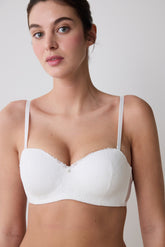 Sequin Lace Lotus Off White Bra