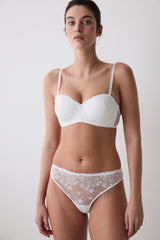 Sequin Lace Lotus Off White Bra