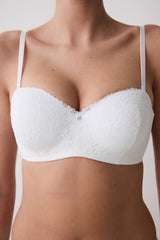 Sequin Lace Lotus Off White Bra