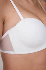 Sequin Lace Lotus Off White Bra