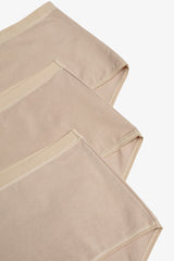 Black Cotton High Waist 3-Pack Slip Panties