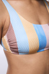 Striped Kiera Bikini Top