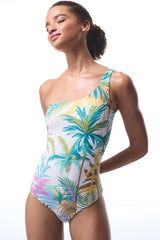 Tropical Mae Forest One-Shoulder Swimsuit