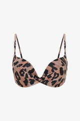 Clove Lol Up Leopard Print Push Up Underwire Bralet Bikini Top