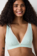 Soft Cotton Mint Green Bra