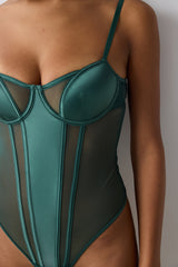Half Cup Dark Green Bodysuit