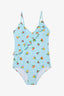 Young Girl Fruity Fruit Patterned Ruffle Swimsuit