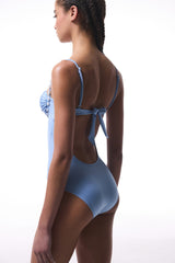 Blue Buckled Swimsuit - Gamze Erçel Collection
