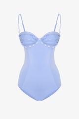 Blue Buckled Swimsuit - Gamze Erçel Collection