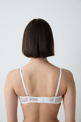 Heart Sequin Lace Off White Bra