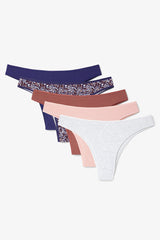 Wild One Floral Cotton Low Waist 5-Pack Brazilian Panties