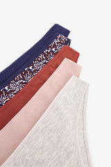 Wild One Floral Cotton Low Waist 5-Pack Brazilian Panties