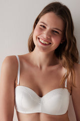 Lotus Satin Off White Bra